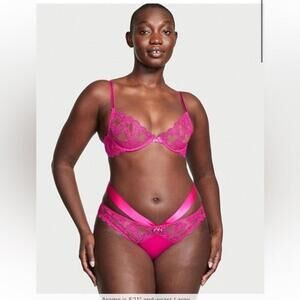 Victoria Secret VERY SEXY Strappy Heart Embroidery Cheeky Panty